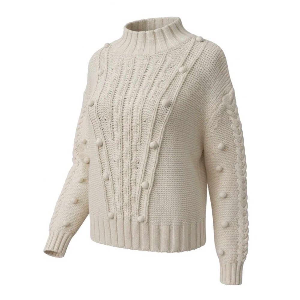 On Twelfth sweater Size‎ L Cottagecore Grannycore Pom Poms Women's